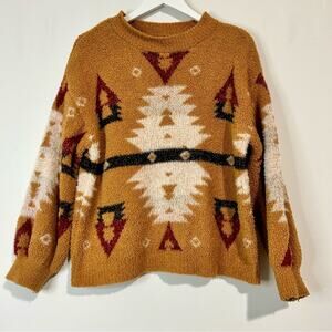 Mi Ami Francesca’s Women’s Carolina Southwest Teddy Pullover Sweater Small EUC